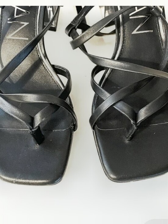 Deltan Shoes - Deltan Ankle Wrap Strappy Block Heel Size 7.5  - Women's